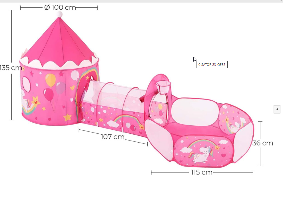 Dečiji Šator – Pink Play Tent - Image 3