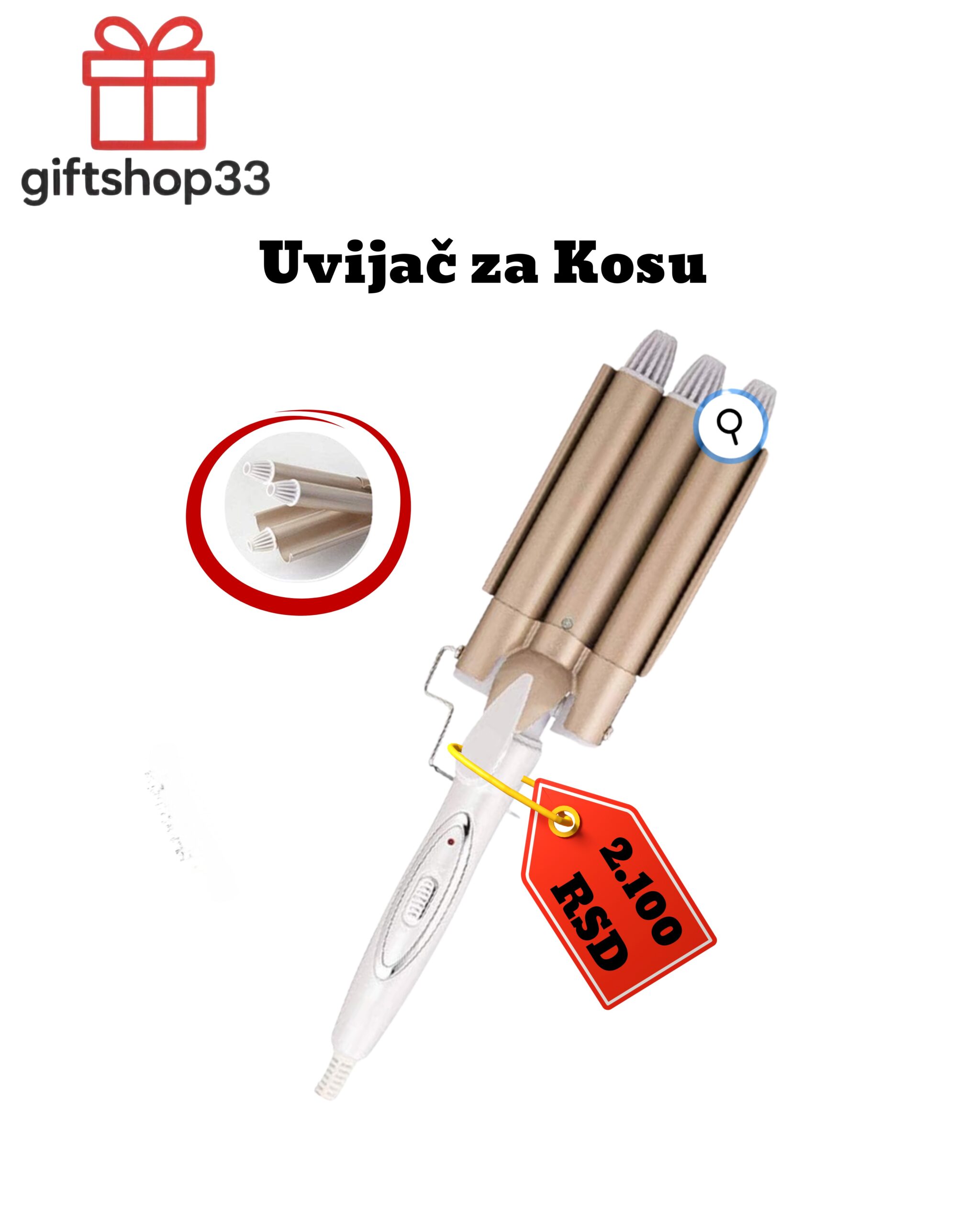 Trostruki Keramički Uvijač za Kosu