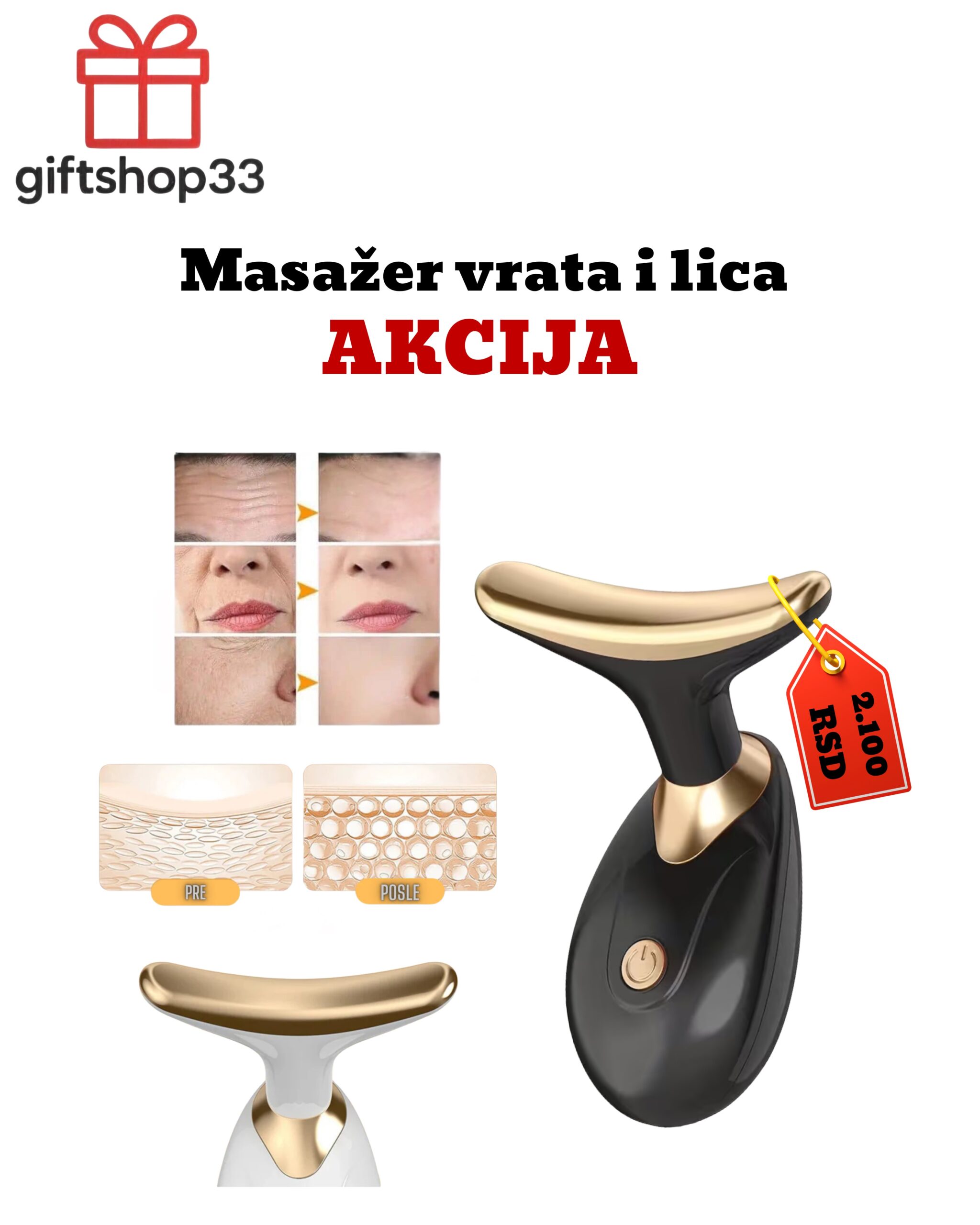 Masažer za učvršćivanje vrata i lica