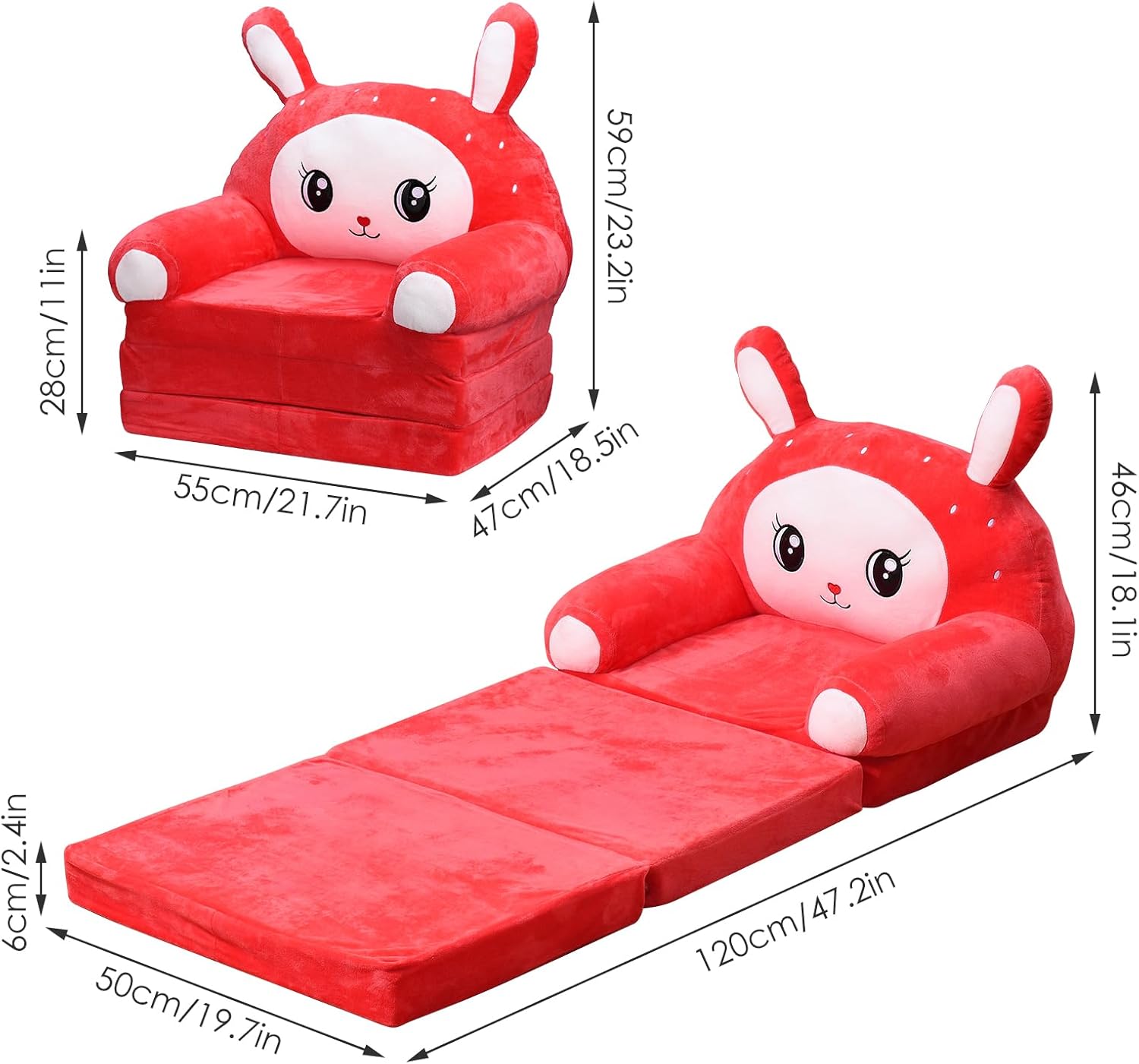 Dečija 2-u-1 fotelja/sofa „Red Rocket“ - Image 3